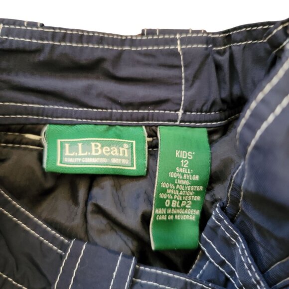L.L. Bean Kids' Snow Pants Size 12 Waterproof Nylon Insulated Navy Blue JJ3579 - Picture 5 of 9